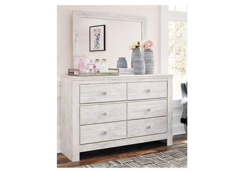 Paxberry Whitewash Dresser and Mirror