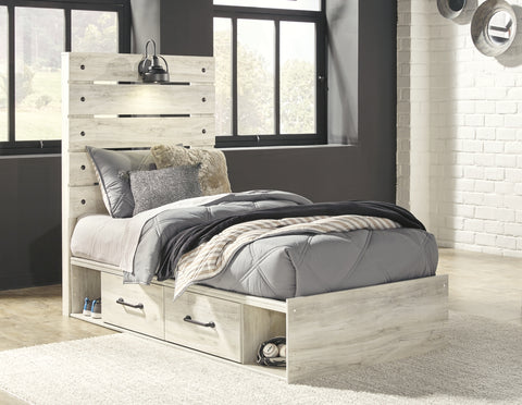 Cambeck Twin Panel Bed with 4 Storage Drawers with Dresser