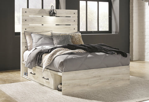 Cambeck Full Panel Bed with 4 Storage Drawers with Dresser