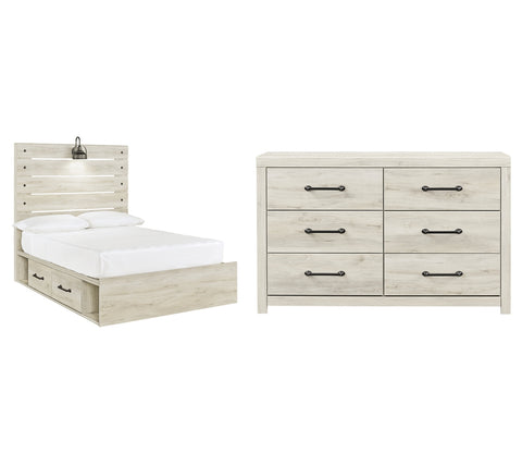 Cambeck Full Panel Bed with 2 Storage Drawers with Dresser