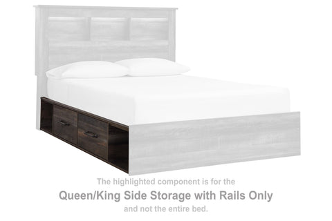 Drystan Queen/King Side Storage with Rails