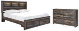 Drystan King Bookcase Bed with 2 Storage Drawers with Dresser