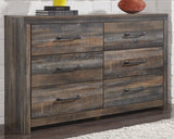 Drystan Queen Panel Bed with 4 Storage Drawers with Dresser