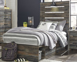 Drystan Twin Panel Headboard Bed with Mirrored Dresser and Chest