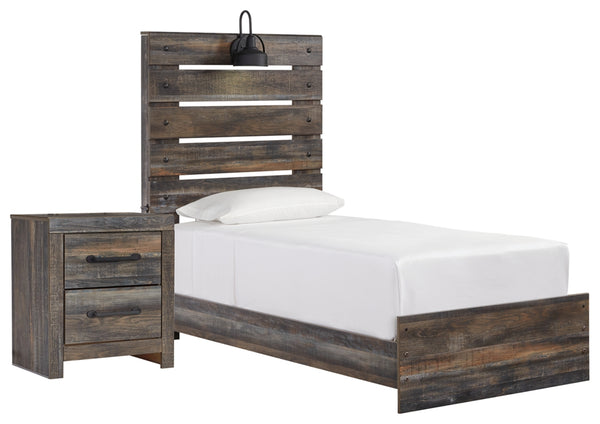 Drystan Twin Panel Bed with Nightstand