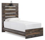 Drystan Twin Panel Bed with Mirrored Dresser and Chest