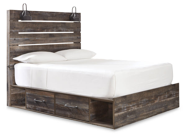 Drystan Queen Panel Bed with 2 Storage Drawers