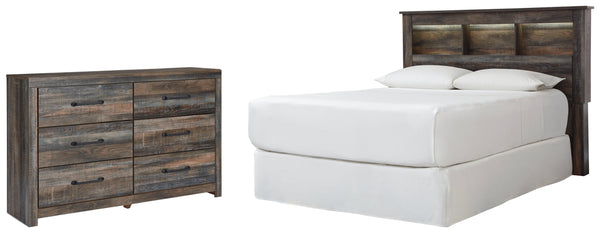 Drystan Queen/Full Bookcase Headboard Bed with Dresser