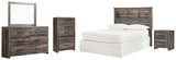 Drystan Full Bookcase Headboard Bed with Mirrored Dresser, Chest and Nightstand