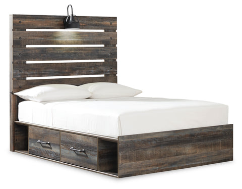 Drystan Full Panel Bed with 4 Storage Drawers