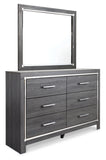 Lodanna Full Panel Bed with 2 Storage Drawers with Mirrored Dresser and 2 Nightstands