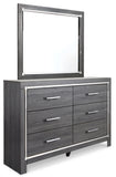 Lodanna King/California King Upholstered Panel Headboard Bed with Mirrored Dresser and Chest