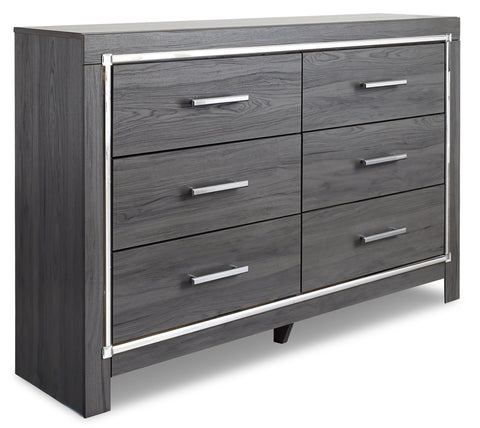 Lodanna King Panel Bed with 2 Storage Drawers with Dresser