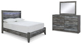 Baystorm Full Panel Bed with Mirrored Dresser