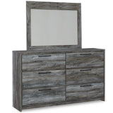 Baystorm Twin Panel Bed with Mirrored Dresser