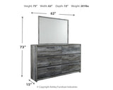 Baystorm Twin Panel Headboard with Mirrored Dresser and Nightstand