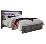 Baystorm King Panel Bed with 2 Storage Drawers with Dresser