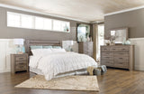 Zelen King/California King Panel Headboard Bed with Mirrored Dresser, Chest and 2 Nightstands