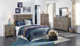 Zelen Full Panel Headboard Bed with Mirrored Dresser, Chest and Nightstand