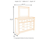 Zelen Full Panel Bed with Mirrored Dresser, Chest and Nightstand