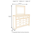 Zelen Queen Panel Headboard with Mirrored Dresser and Nightstand