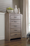 Zelen Queen/Full Panel Headboard Bed with Mirrored Dresser and Chest