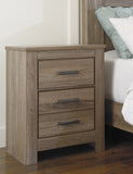 Zelen Full Panel Headboard Bed with Mirrored Dresser, Chest and 2 Nightstands