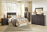 Brinxton Queen/Full Panel Headboard Bed with Mirrored Dresser and 2 Nightstands