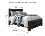 Brinxton Queen/Full Panel Headboard Bed with Mirrored Dresser, Chest and Nightstand