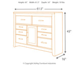 Juararo Queen Panel Headboard Bed with Dresser