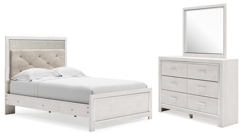 Altyra Full Panel Bed with Mirrored Dresser