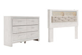 Altyra Queen Bookcase Headboard Bed with Dresser