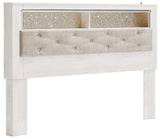 Altyra King Bookcase Headboard Bed with Mirrored Dresser, Chest and Nightstand