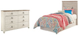 Willowton Twin Panel Headboard Bed with Dresser