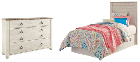 Willowton Twin Panel Headboard Bed with Dresser