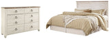 Willowton King/California King Panel Headboard Bed with Dresser