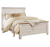 Willowton Queen Panel Bed with Mirrored Dresser and 2 Nightstands