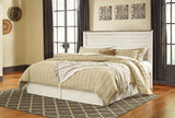 Willowton King/California King Panel Headboard Bed with Mirrored Dresser and 2 Nightstands