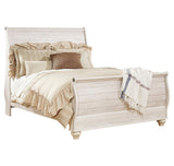 Willowton Queen Sleigh Bed with Mirrored Dresser