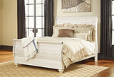 Willowton Queen Sleigh Bed with Mirrored Dresser, Chest and 2 Nightstands