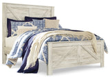 Bellaby Queen Crossbuck Panel Bed with Mirrored Dresser and Chest