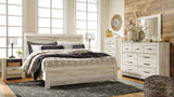 Bellaby King Panel Bed with Mirrored Dresser, Chest and Nightstand