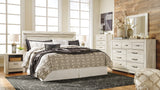 Bellaby King Panel Headboard Bed with Mirrored Dresser, Chest and 2 Nightstands