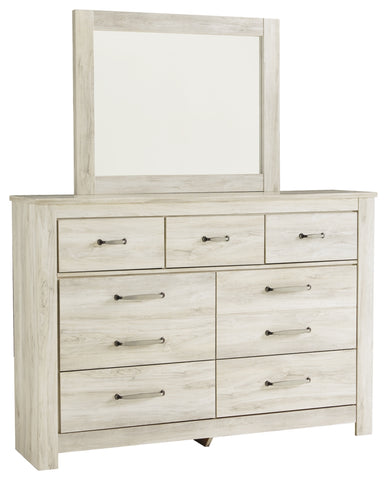Bellaby Whitewash Bedroom Dresser w/Mirror