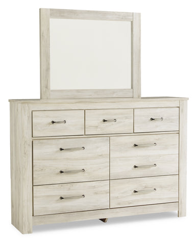 Bellaby Queen Panel Headboard Bed with Mirrored Dresser, Chest and 2 Nightstands