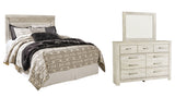 Bellaby Queen Panel Headboard Bed with Mirrored Dresser