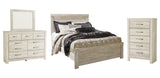 Bellaby Queen Panel Bed with Mirrored Dresser and Chest