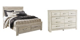 Bellaby Queen Platform Bed with 2 Storage Drawers with Dresser