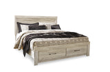 Bellaby King Platform Bed with 2 Storage Drawers with Mirrored Dresser