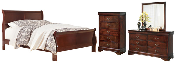 Alisdair King Sleigh Bed with Mirrored Dresser